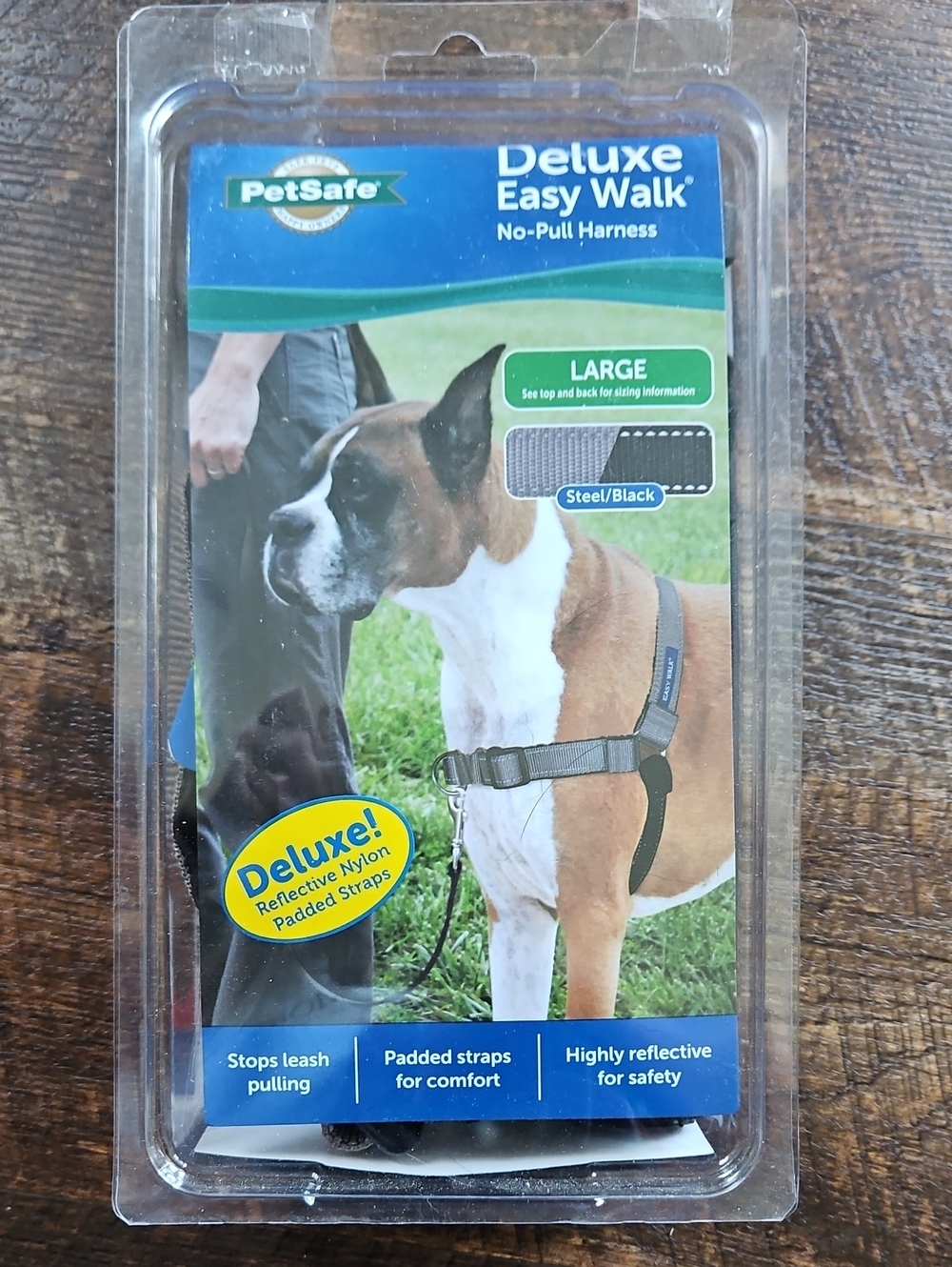 PetSafe Deluxe Easy Walk No-Pull Dog Harness in Steel/Black Size L